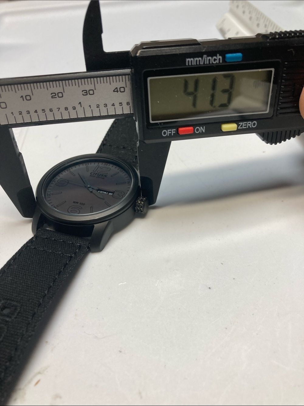 Citizen E101-S064783, eco drive, Blacked out Dial, Black Barton Canvas Strap - Picture 14 of 15